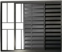 Ver imagem 1 de Janela de Aluminio Veneziana 3 Folhas com Grade Linha Leve:1,00 X 1,00/preto