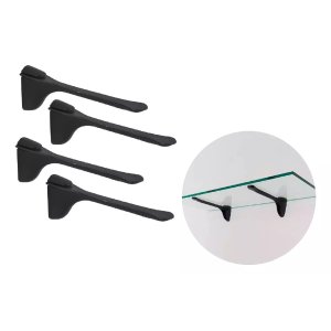 Suporte para Prateleira Pelicano Preto Fosco - 4un