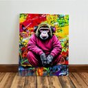 Ver imagem 6 de Kit 3 Quadro Decorativo Macaco Graffiti Colorido Premium Quarto Qualidade Premium 28x20cm