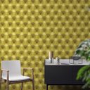 Ver imagem 5 de Papel de Parede Adesivo Estofado Amarelo Sofá Botão 2,80m