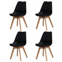 Ver imagem 1 de Kit 4 Cadeiras para Mesa de Jantar Cozinha Sala Escrivaninha Saarinen Leda Eiffel Base Madeira