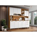 Ver imagem 1 de Kit Cozinha Mega 9 Portas 2 Gavetas MDF MDP 208cm Cinamomo Mega Madeira