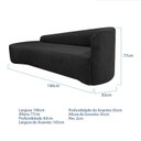 Ver imagem 3 de Recamier Curvo Orgânico 180cm 3 Lugares Lado Esquerdo para Sala de Estar Linho Paris