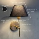 Ver imagem 3 de Kit 2 Arandelas de Parede Clássica com Interruptor e Cúpula Preta Ref 16 Decoração Casa Sala Quarto