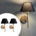 Ver imagem 1 de Kit 2 Arandelas de Parede Clássica com Interruptor e Cúpula Preta Ref 16 Decoração Casa Sala Quarto