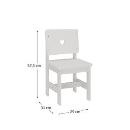Cadeira Infantil em Madeira Maciça 29cm X 57,5cm Sofia - 3