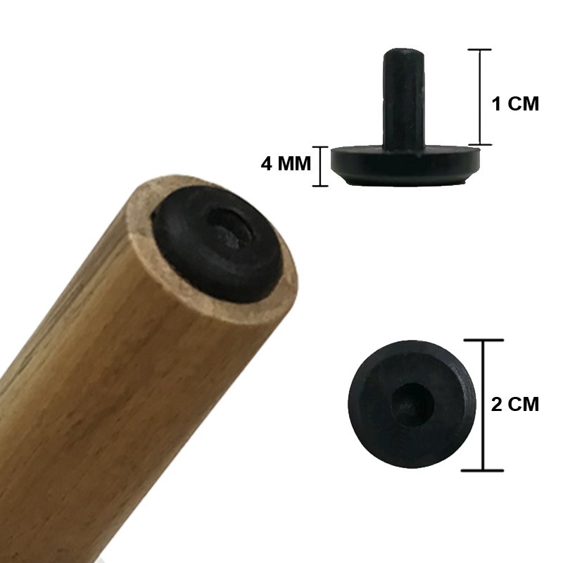 Kit 8 Pés De 15 Cm Cônico Retrô Para Móveis Pé Palito - 7