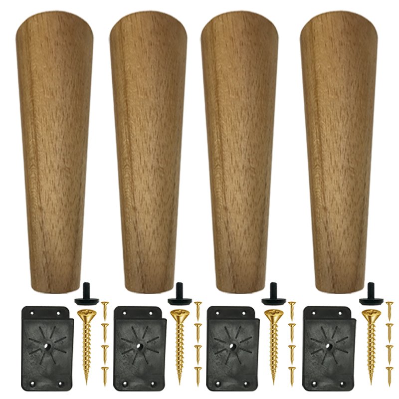 Kit 8 Pés De 15 Cm Cônico Retrô Para Móveis Pé Palito