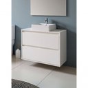 Ver imagem 2 de Gabinete para Banheiro com Cuba e Espelheira com Led 80cm Mdf Branco Dubai - On Móveis