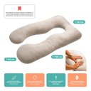 Ver imagem 2 de Almofada Travesseiro de Corpo Gestante Relaxante Isa Grande Macia Veludo Bege Claro - Desk Design