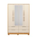 Ver imagem 2 de Guarda Roupa Casal Domo 44020es 4 Portas Cinamon Off White com Espelho e Pés – Demóbile