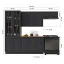 Ver imagem 3 de Cozinha Modulada 4 Peças Cristaleira Balcão com Tampo 2 Aéreos 100% MDF com Rodapé Bari