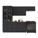 Ver imagem 2 de Cozinha Modulada 4 Peças Cristaleira Balcão com Tampo 2 Aéreos 100% MDF com Rodapé Bari