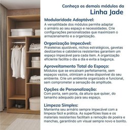 Guarda Roupa Linear 1 Porta Reflecta Jade CabeCasa MadeiraMadeira - 10
