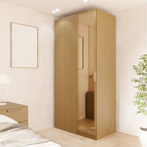 Guarda Roupa Linear 1 Porta Reflecta Jade CabeCasa MadeiraMadeira