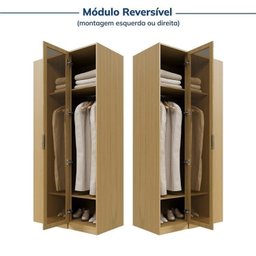 Guarda Roupa Linear 1 Porta Reflecta Jade CabeCasa MadeiraMadeira - 8
