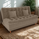 Ver imagem 1 de Sofa Cama 2 Lugares 185 Cm Duda Tecido Boucle F498 Marrom Milani Store