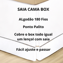 Ver imagem 2 de Saia box para cama Casal king algodao ponto palito 180 Fios veste fácil = hotel