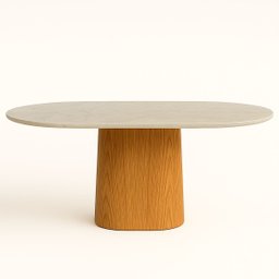 Mesa de Jantar Oblongo 137x90 Cm Freijó Tampo Mármore Branco Extra - 2