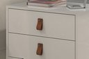 Ver imagem 5 de Kit 2 Mesa de Cabeceira Estilo Industrial 2 Gavetas Puxador em Couro Pés de Ferro