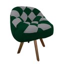 Ver imagem 2 de Poltrona Paloma Escritório Sala Giratória Madeira Suede Verde e Suede Cinza - Dominic Decor