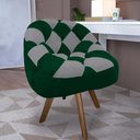 Ver imagem 1 de Poltrona Paloma Escritório Sala Giratória Madeira Suede Verde e Suede Cinza - Dominic Decor