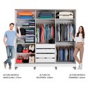 Ver imagem 4 de Guarda-Roupa Casal 100% MDF Madesa Royale 3 Portas de Correr com Pés Branco/Rustic/Branco Cor:Branco