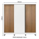 Ver imagem 3 de Guarda-Roupa Casal 100% MDF Madesa Royale 3 Portas de Correr com Pés Branco/Rustic/Branco Cor:Branco