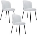 Ver imagem 1 de Kit 3 Cadeiras Sala de Jantar Estofada Gavi L02 Linho Cinza - Lyam Decor