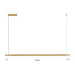 Pendente Led Linear Escritório 3000k 100cm Dourado Pd2262 - 3