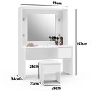 Ver imagem 3 de Penteadeira Infantil Diana Com Espelho Led E Banqueta Branco