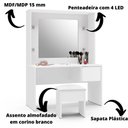 Ver imagem 2 de Penteadeira Infantil Diana Com Espelho Led E Banqueta Branco