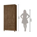 Ver imagem 6 de Guarda Roupa Solteiro 3 portas 2 gavetas Lima - Castanho Wood