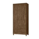 Ver mais imagens de Guarda Roupa Solteiro 3 portas 2 gavetas Lima - Castanho Wood