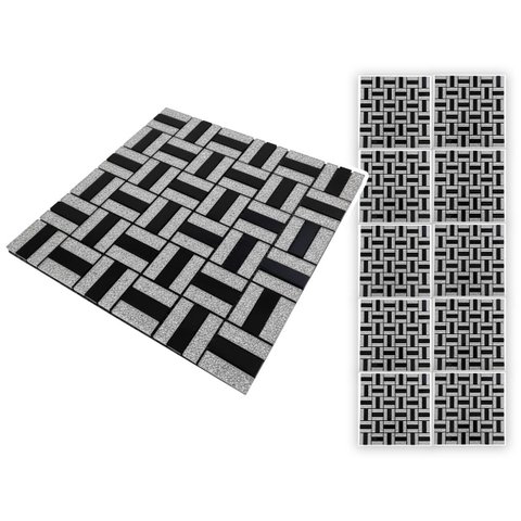 Pastilha De Vidro Kit 10 Uni Autocolante Parede Banheiro Cozinha Decorativa Facil Aplicacao Moderna 