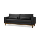 Ver imagem 2 de Sofá Living Valência 2,20mt C/base Madeira de Reflorestamento - Espuma D-28 - Corino Preto