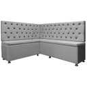 Ver imagem 1 de Kit Canto Alemão para Casa Cozinha Capitonê 1,25x1,60m Veludo Cinza Claro Sofa Store