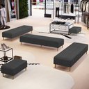 Ver imagem 2 de Kit 02 Puffs Decorativo Sala de Estar Bali W01 Pés Palito 170x60cm Linho Cinza Escuro - Lyam Decor