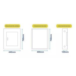 Quadro de Distribuição Andaluz 44 Din Embutir Barramento Trifásico 150a - 4