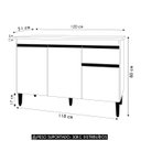 Ver imagem 4 de Balcão de Cozinha com Tampo 120cm Tatiane Amêndoa/branco - Ajl Móveis