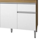Ver imagem 5 de Balcão de Cozinha com Tampo 120cm Tatiane Amêndoa/branco - Ajl Móveis