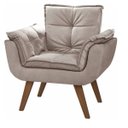 Ver imagem 2 de Kit 2 Poltrona Suede Cappuccino Cadeira Decorativa Julia Sala Recepção Pés Caramelo