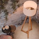 Ver imagem 4 de Luminária de Chão Tripé Classica com Cúpula Abajur Off White/nature