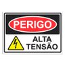 Placa de Sinalização Perigo Alta Tensão em Pvc - 1