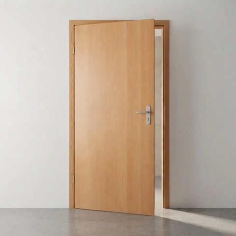 Porta de Madeira Imbuia Batent 11cm 210x84 c/Fechadura 210x84 Lado Direito