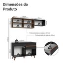 Ver imagem 4 de Armário de Cozinha Compacta 190cm Preto/rustic Reims Madesa 05