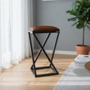 Ver imagem 1 de Banqueta Premium Elegante Assento Corino Resistente:marrom