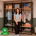 Ver imagem 6 de Guarda-roupas Genialflex Closet Mod 2 Cab Freijó Preto Fosco
