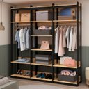 Ver imagem 1 de Guarda-roupas Genialflex Closet Mod 2 Cab Freijó Preto Fosco