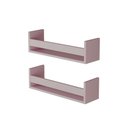 Ver imagem 3 de Kit 2 Prateleiras Porta Livros Rosa 50 X 12cm Suporte Invisivel